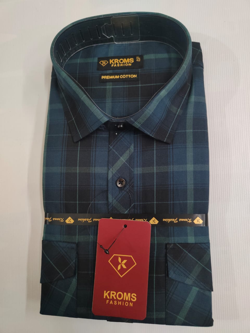 Kroms Fashion Men Shirt Checked kroms fashion