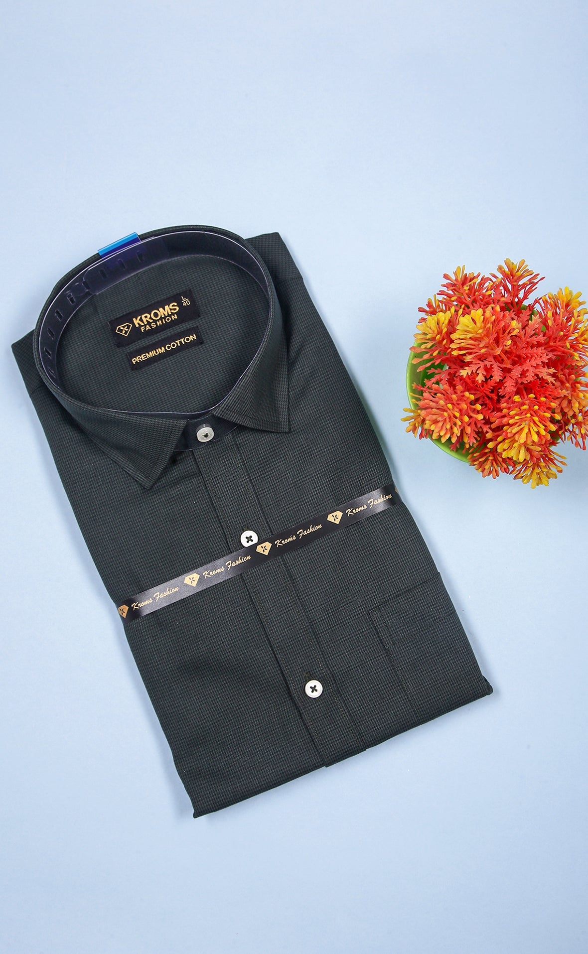 Kroms fashion men shirt Black kromsFashion