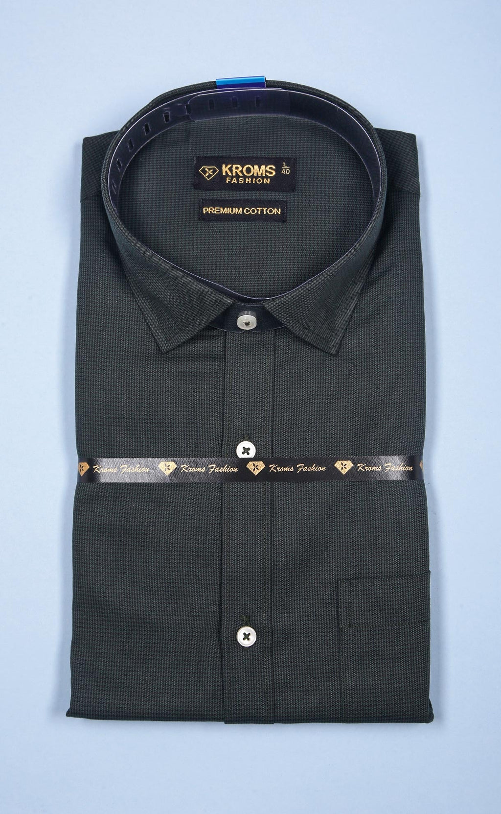 Kroms fashion men shirt Black kromsFashion