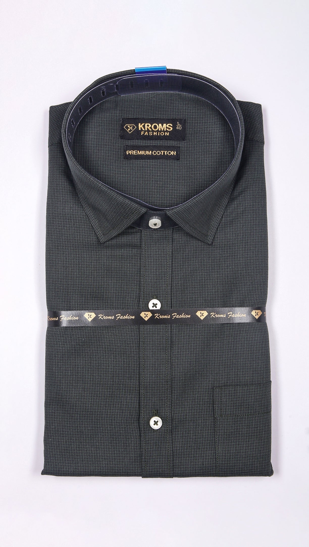 Kroms fashion men shirt Light Blue Gray kromsFashion