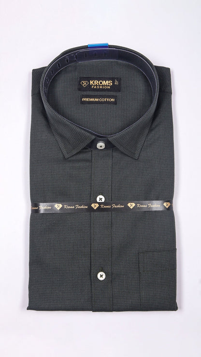 Kroms fashion men shirt Light Blue Gray kromsFashion