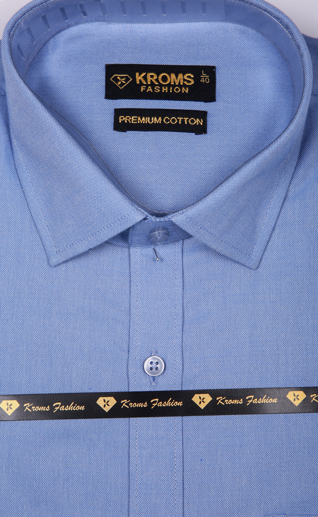 Kroms Fashion Men Shirt Sky Blue Color kromsFashion