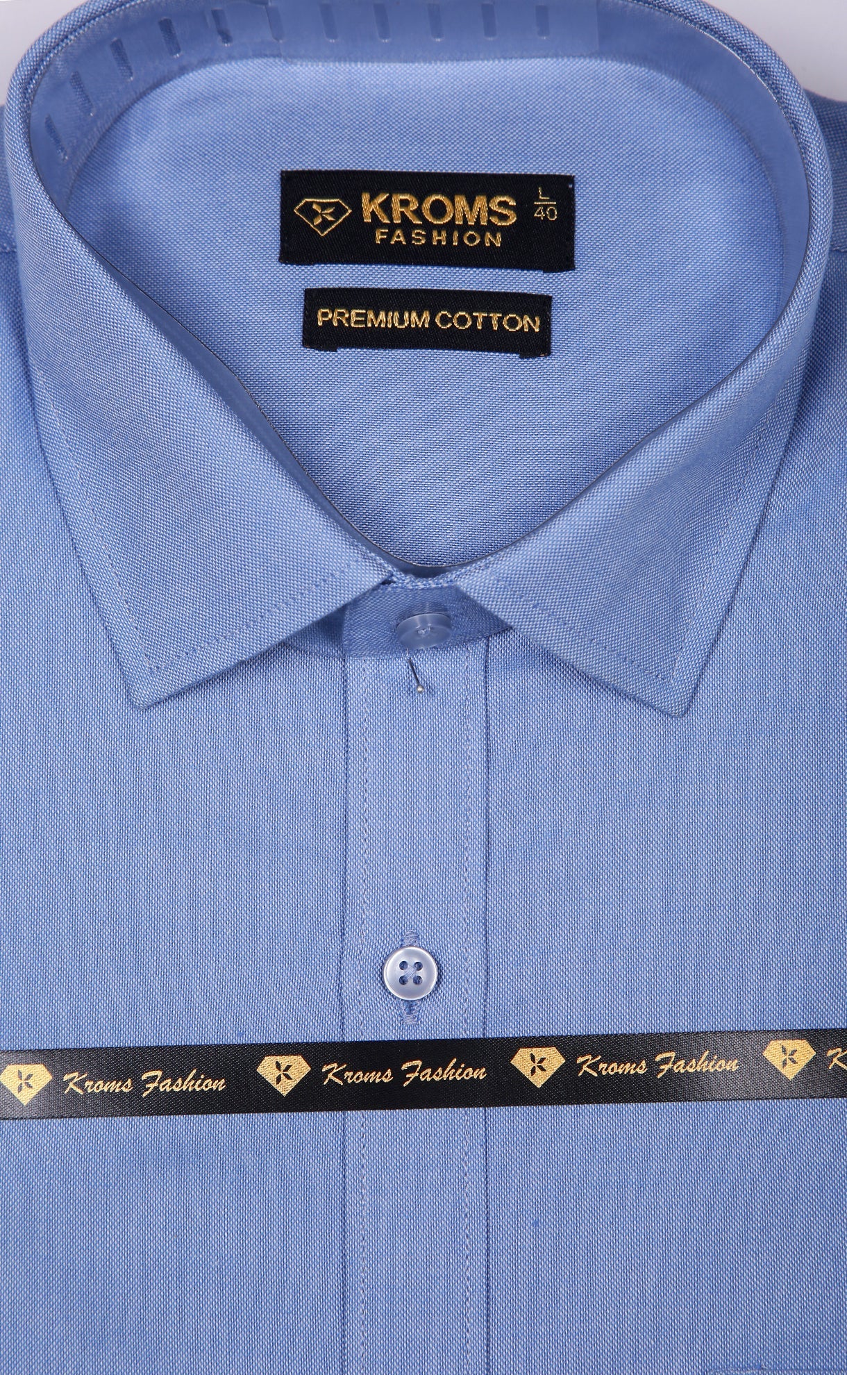 Kroms Fashion Men Shirt Sky Blue Color kromsFashion