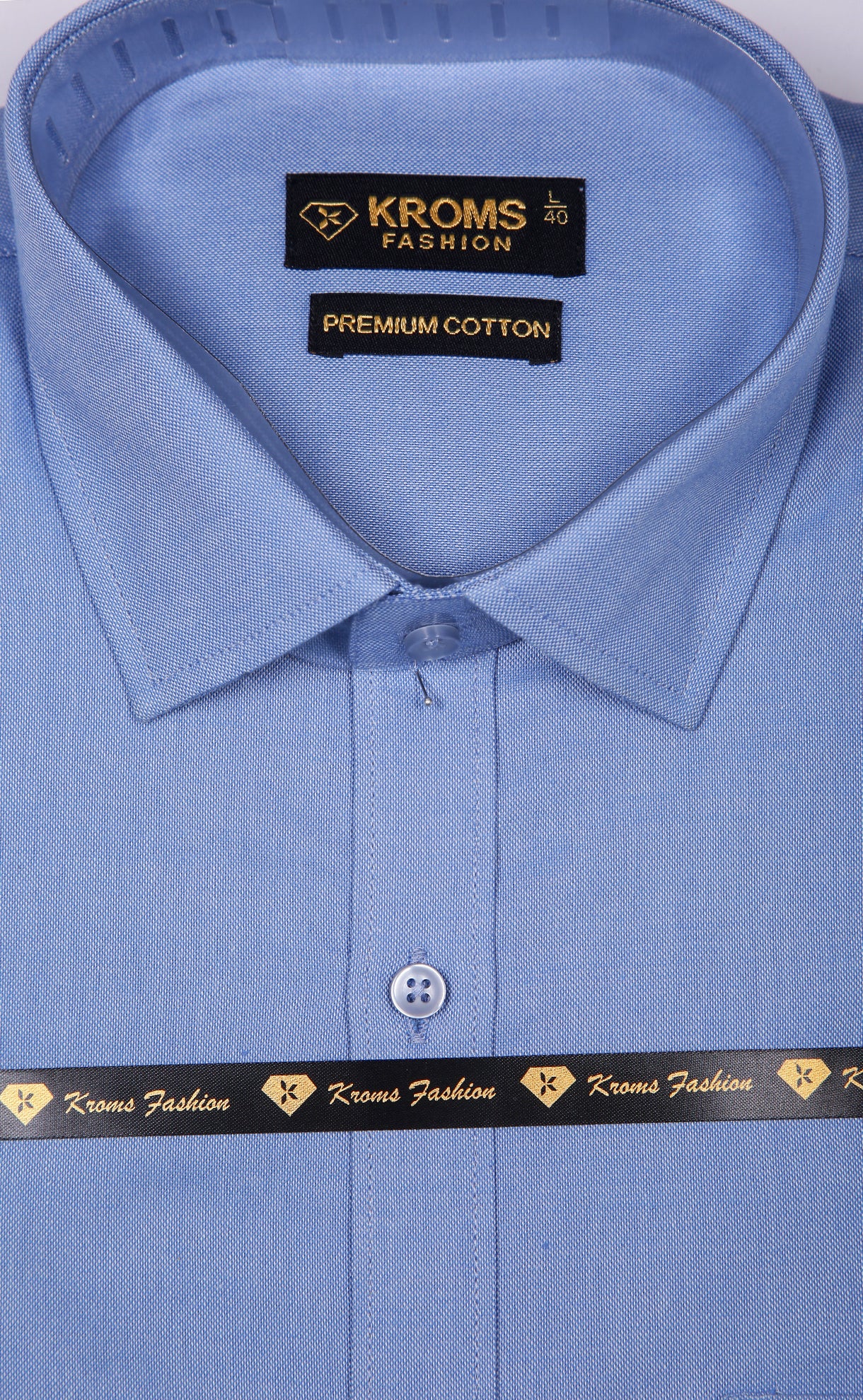 Kroms Fashion Men Shirt Sky Blue Color kromsFashion