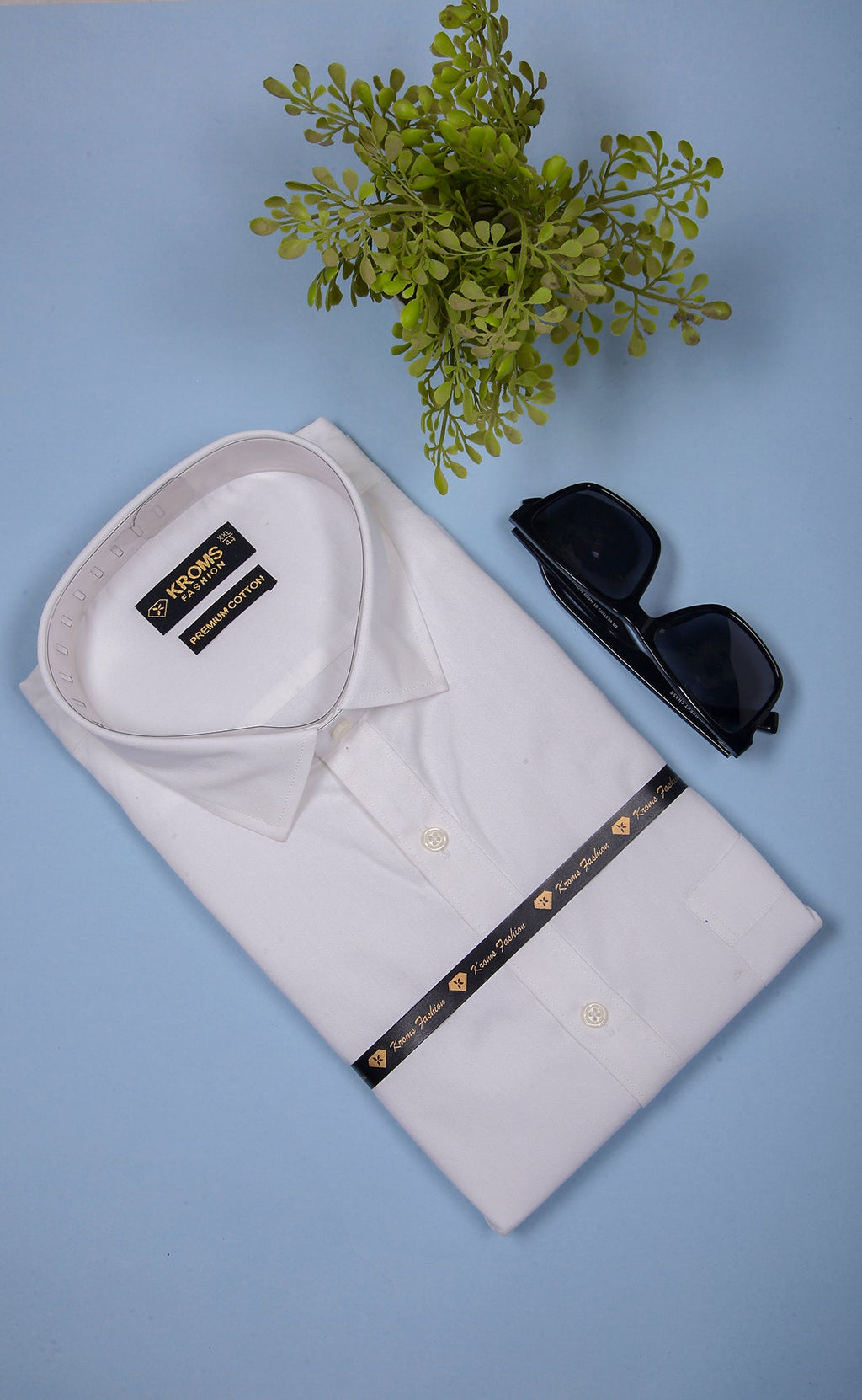 Kroms fashion men shirt White Color kroms fashion