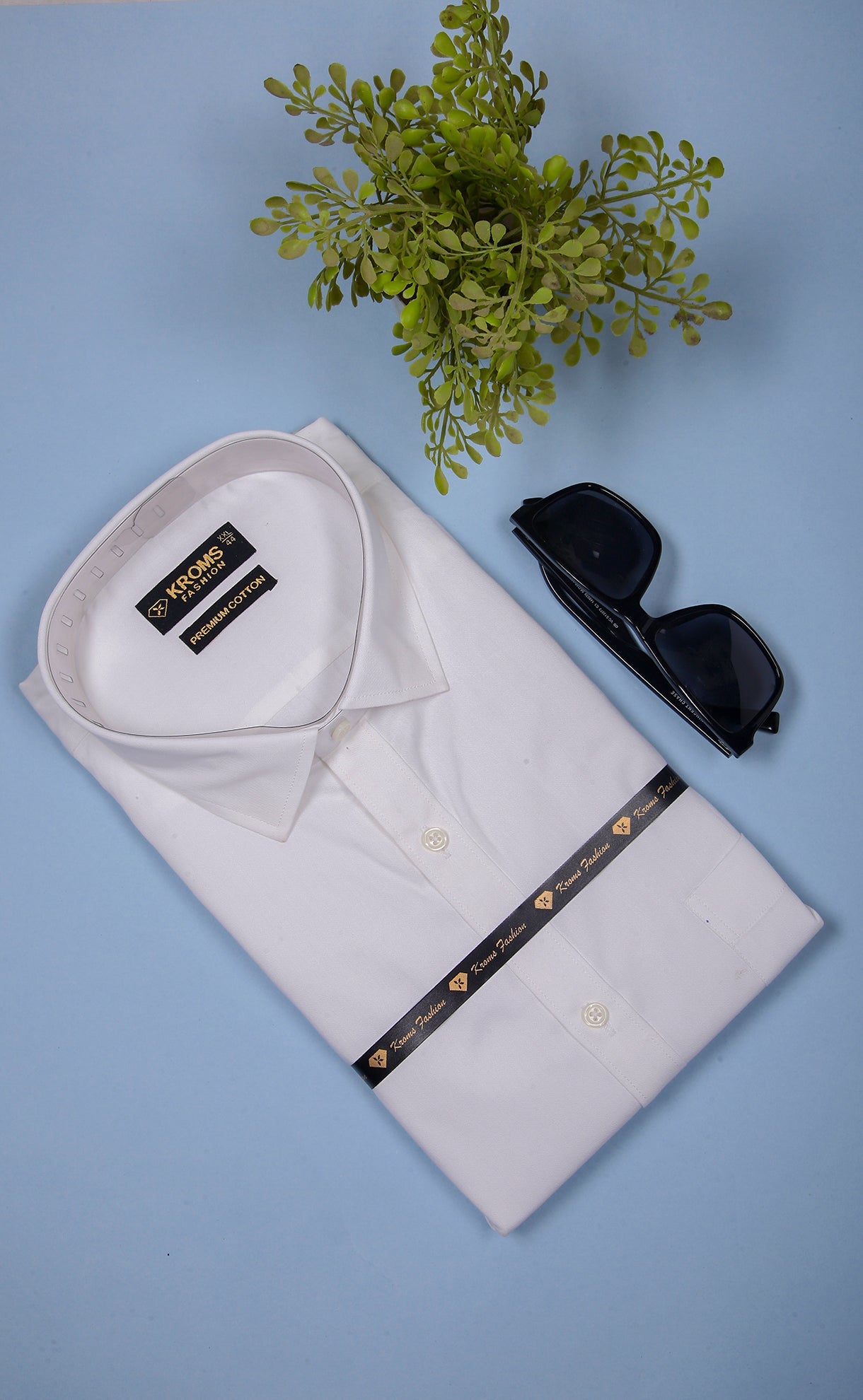Kroms fashion men shirt White Color kroms fashion