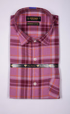 kroms fashion men shirts Purple checked kromsFashion