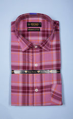 kroms fashion men shirts Purple checked kromsFashion