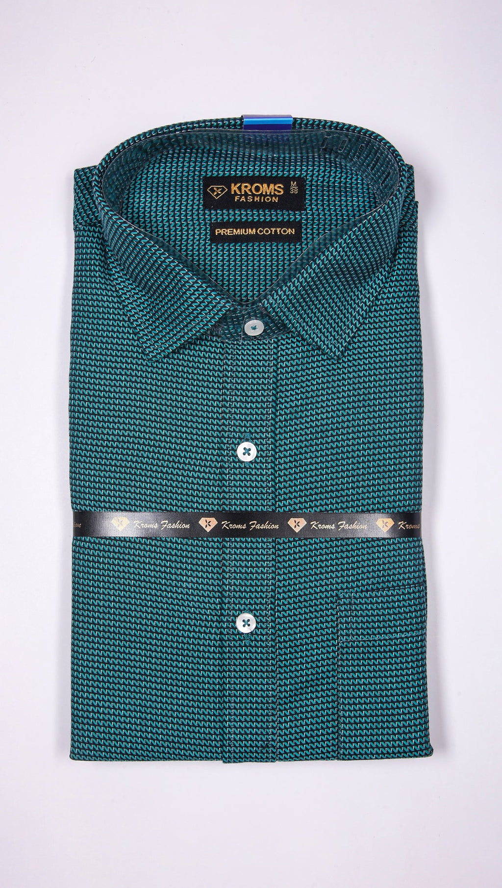 Kroms fashion men shirt Bottle Green Color kroms fashion