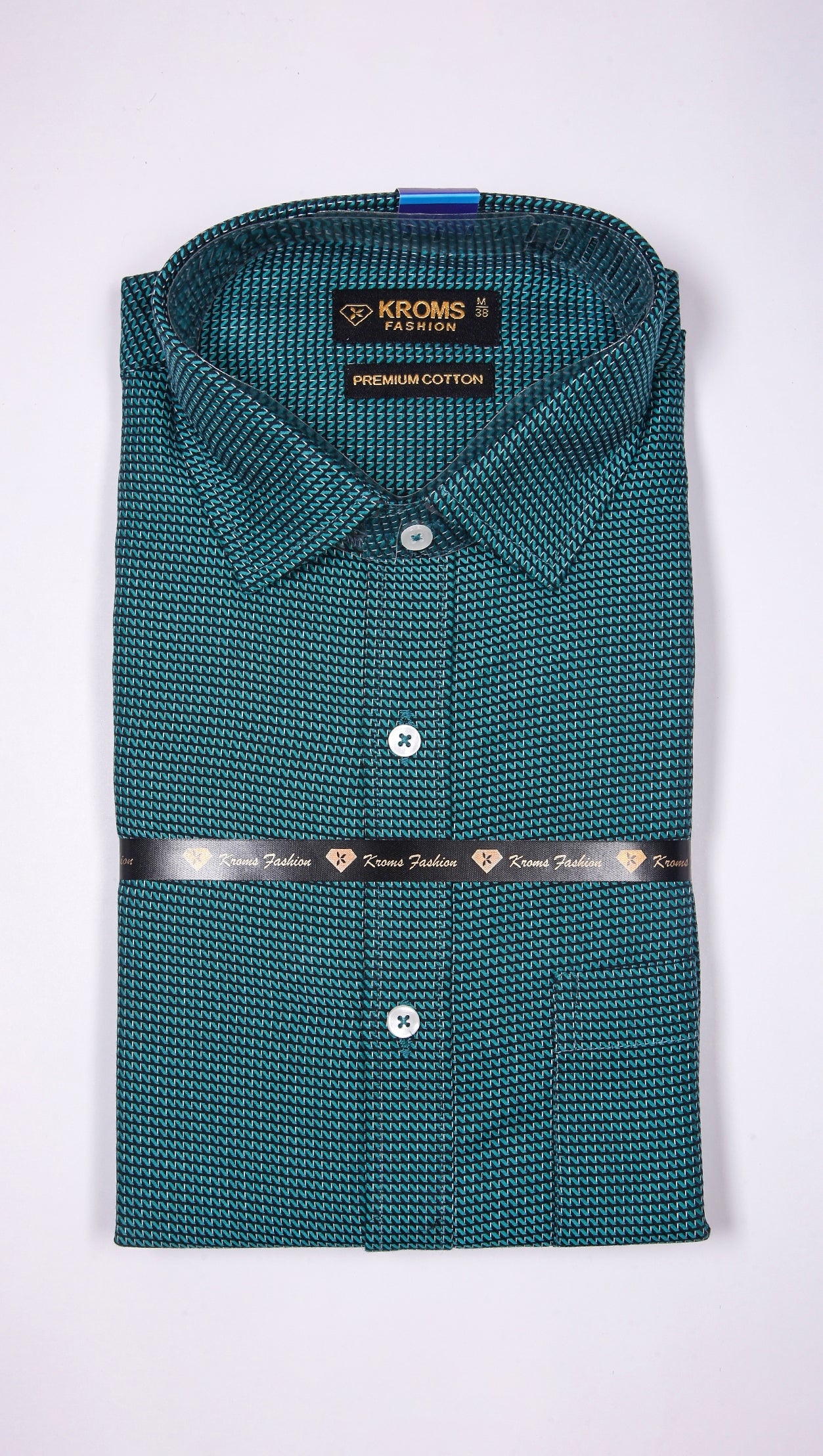 Kroms fashion men shirt Bottle Green Color kroms fashion