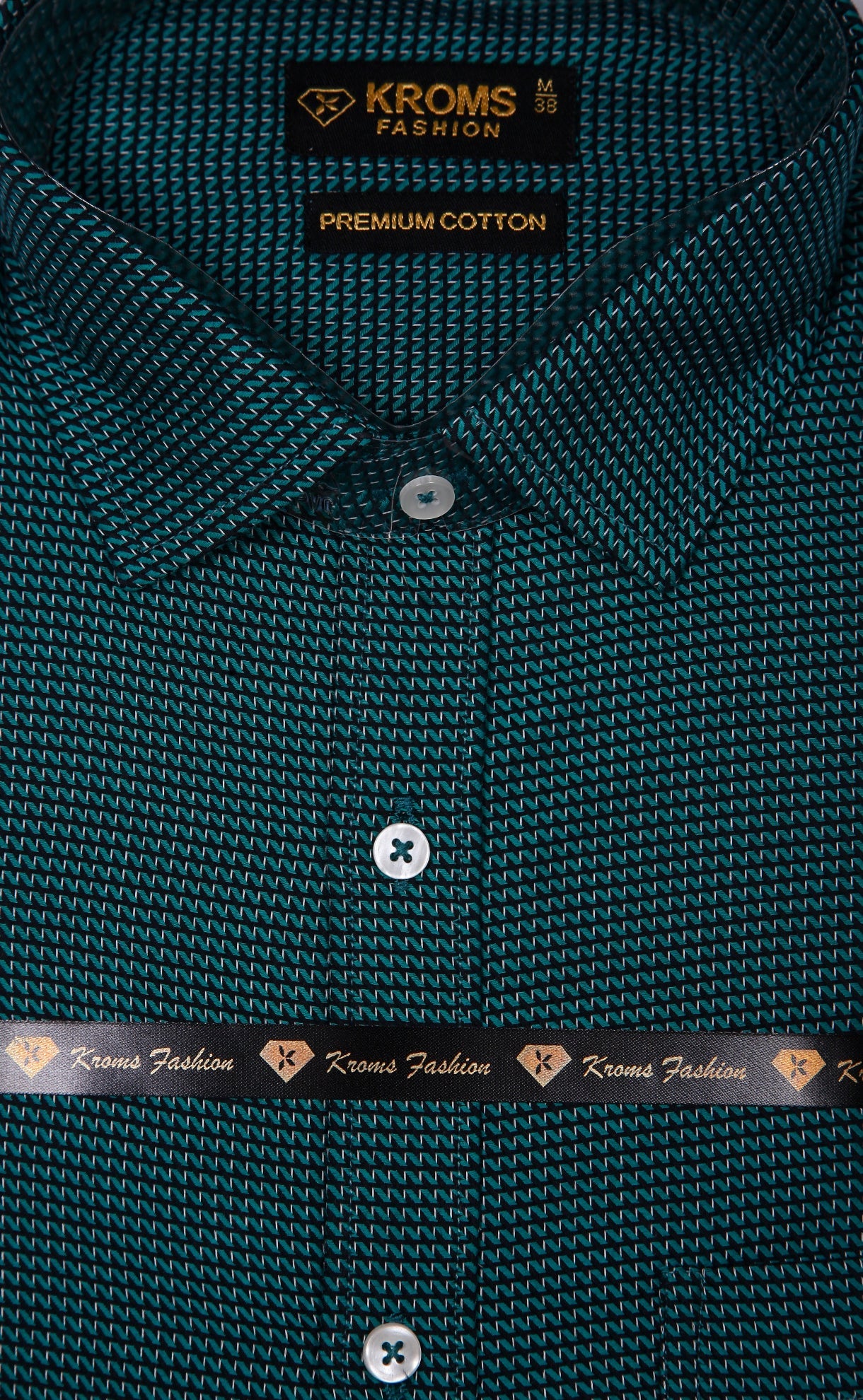 Kroms fashion men shirt Bottle Green Color kroms fashion