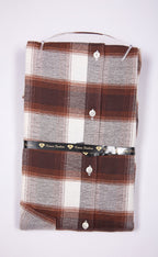 Kroms fashion men shirt Brown Checked kroms fashion