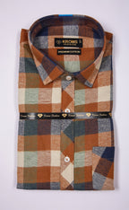 Kroms fashion men shirt Multichecked kroms fashion
