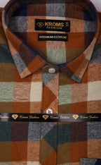 Kroms fashion men shirt Multichecked kroms fashion