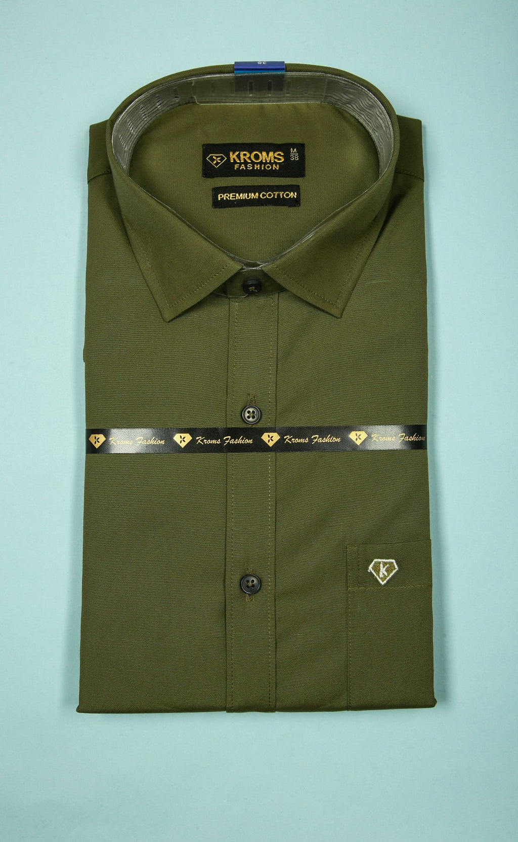 Kroms fashion men shirt Mehandi Green Color kroms fashion