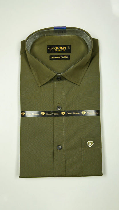 Kroms fashion men shirt Mehandi Green Color kroms fashion
