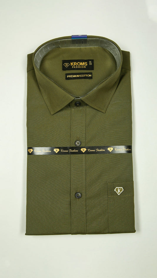 Kroms fashion men shirt Mehandi Green Color kroms fashion