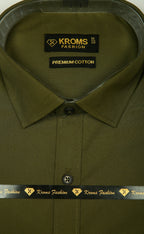 Kroms fashion men shirt Mehandi Green Color kroms fashion