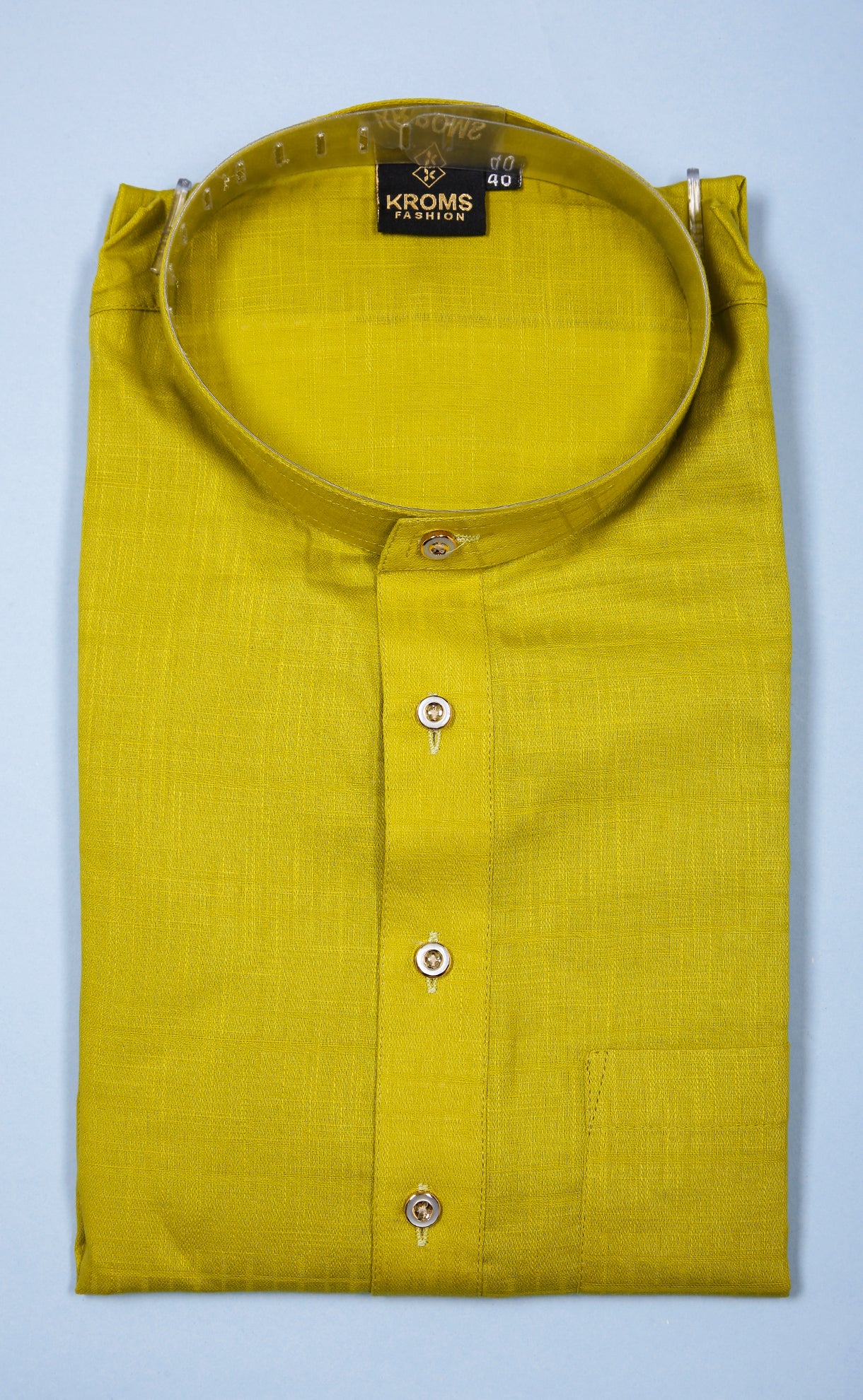 Kroms Fashion Men Self Design Kurta Olive Green kroms fashion