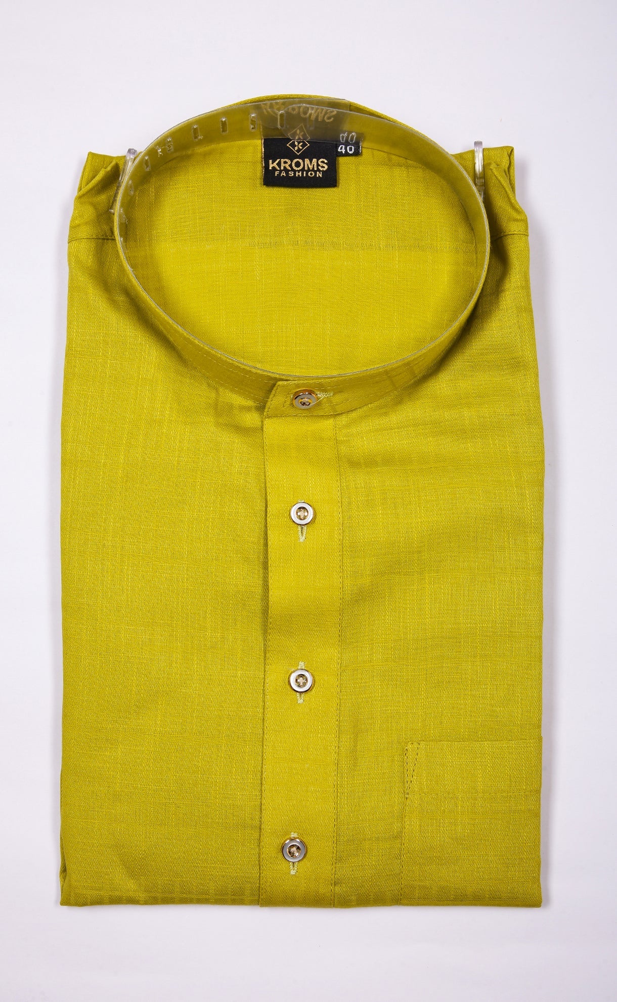 Kroms Fashion Men Self Design Kurta Olive Green kroms fashion