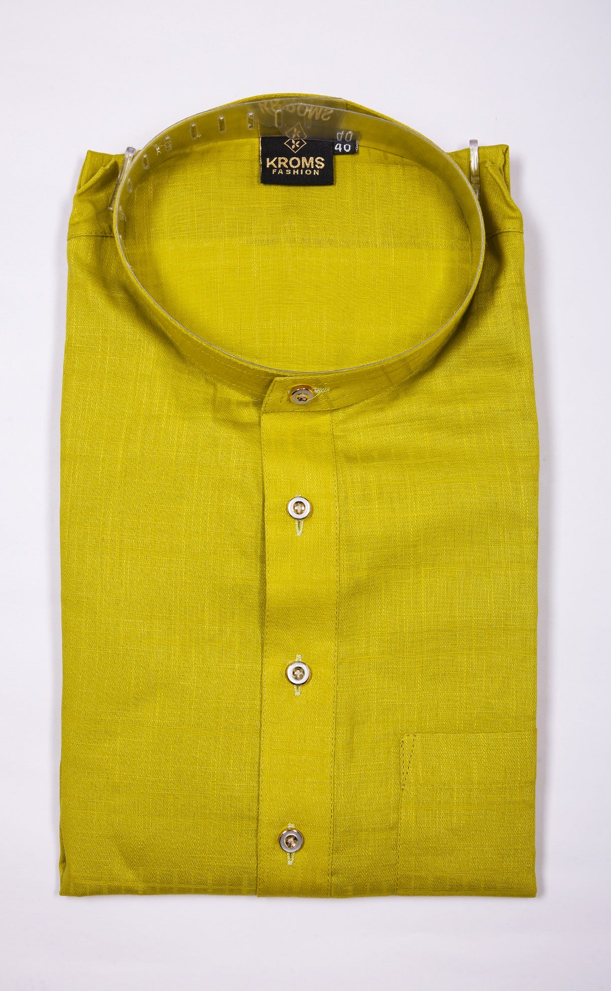 Kroms Fashion Men Self Design Kurta Olive Green kroms fashion