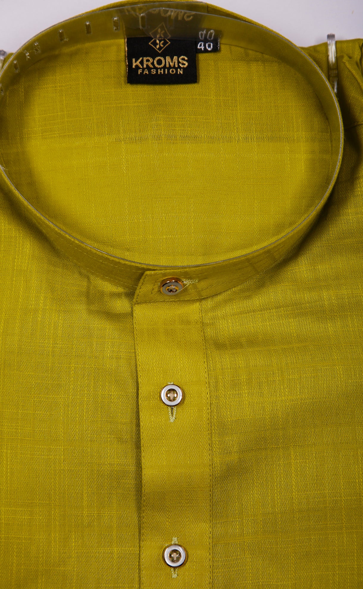 Kroms Fashion Men Self Design Kurta Olive Green kroms fashion