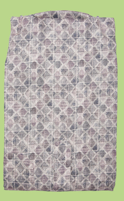 Kroms fashion men digital printed kurta off white with black geometrical shape kroms fashion