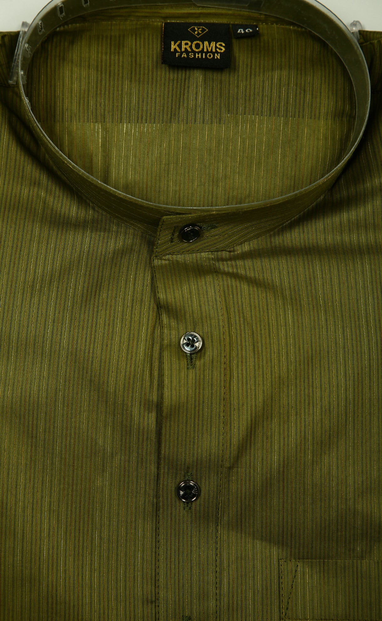 Kroms fashion men self design kurta Color Army Green kroms fashion