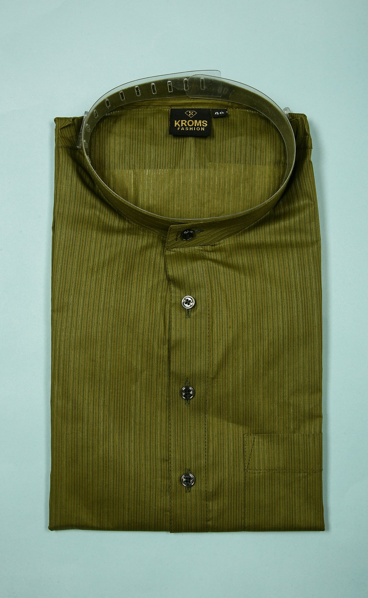Kroms fashion men self design kurta Color Army Green kroms fashion