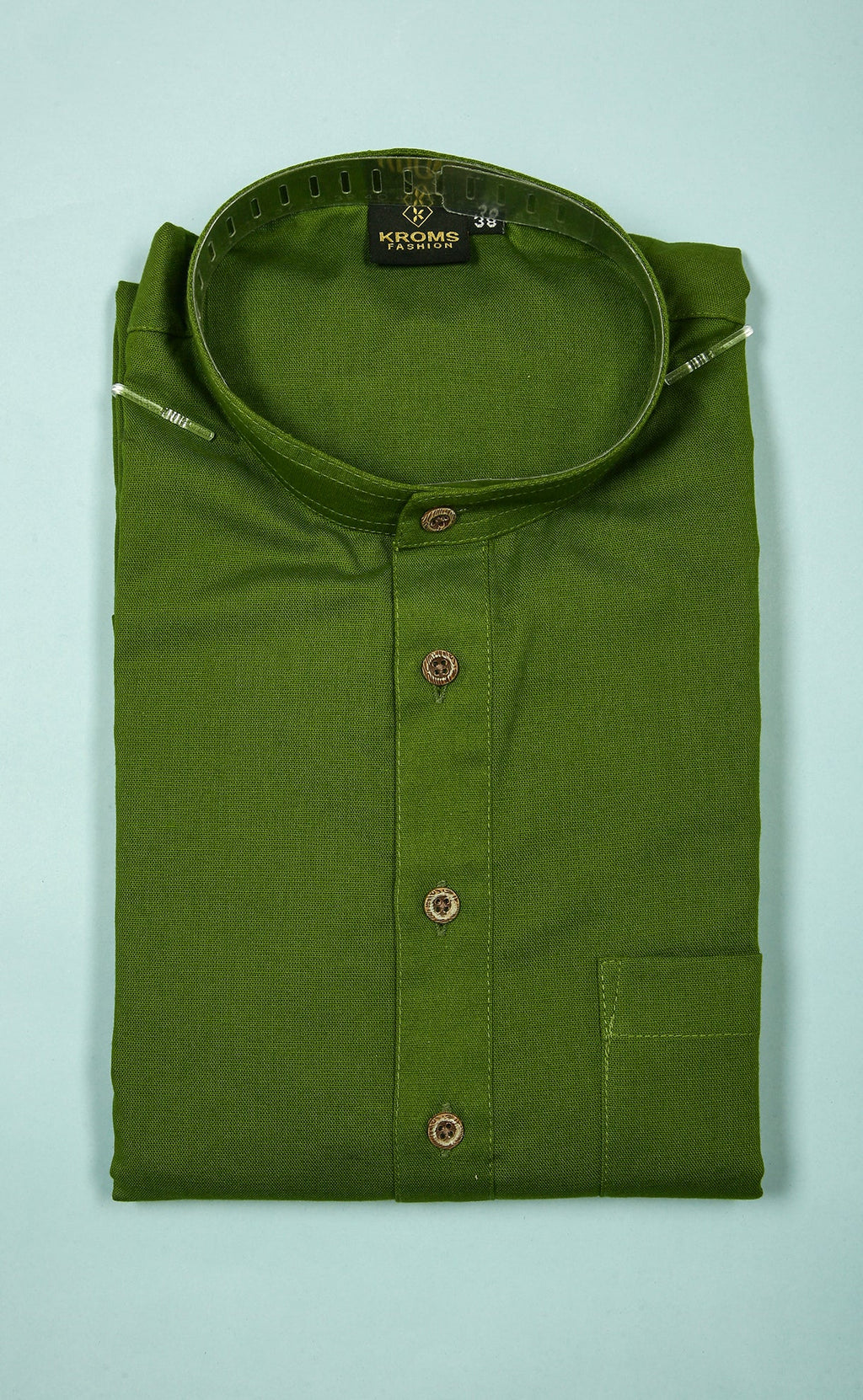 Kroms fashiom men plain kurta Green kroms fashion