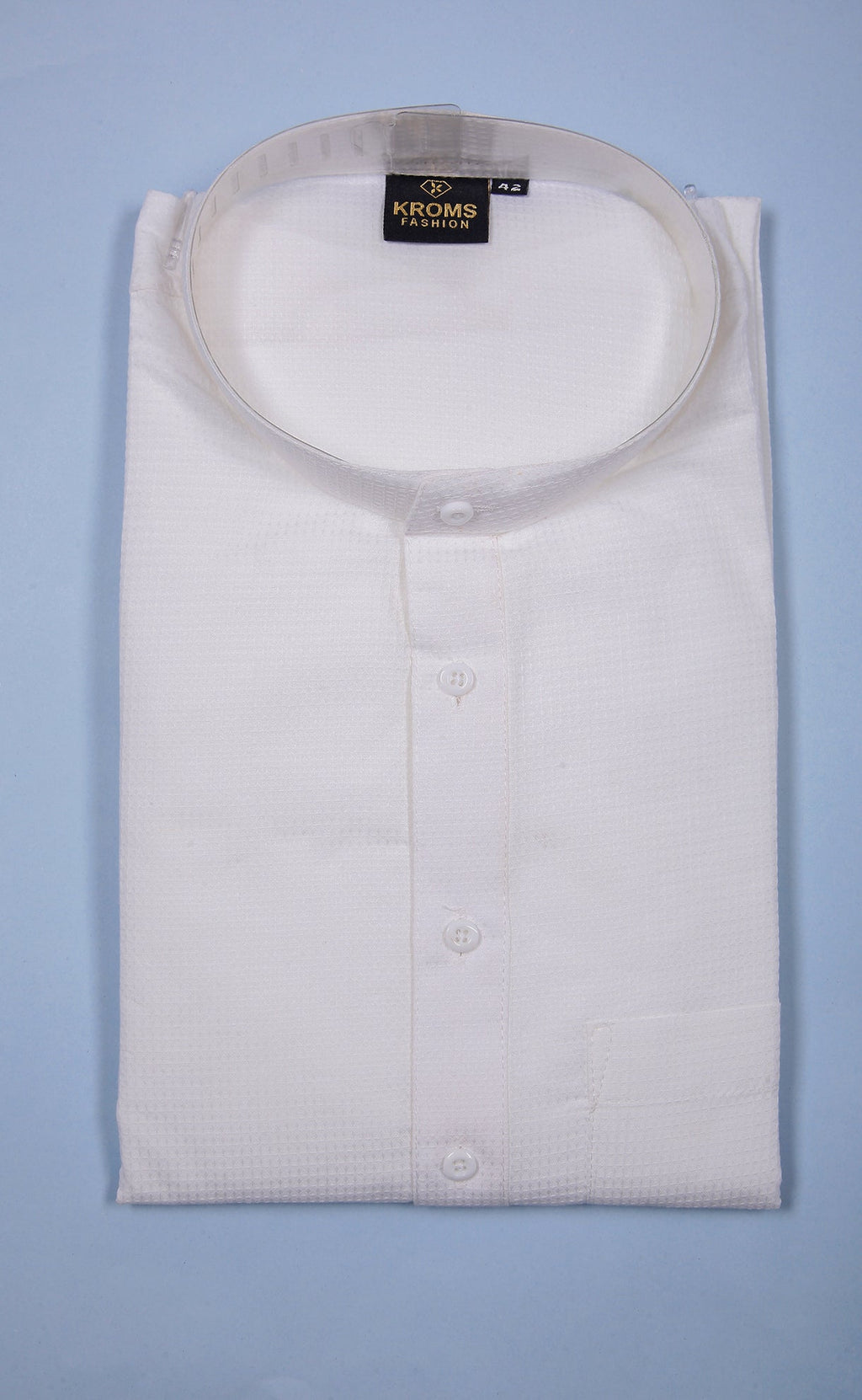 Kroms fashion men plain kurta White kroms fashion