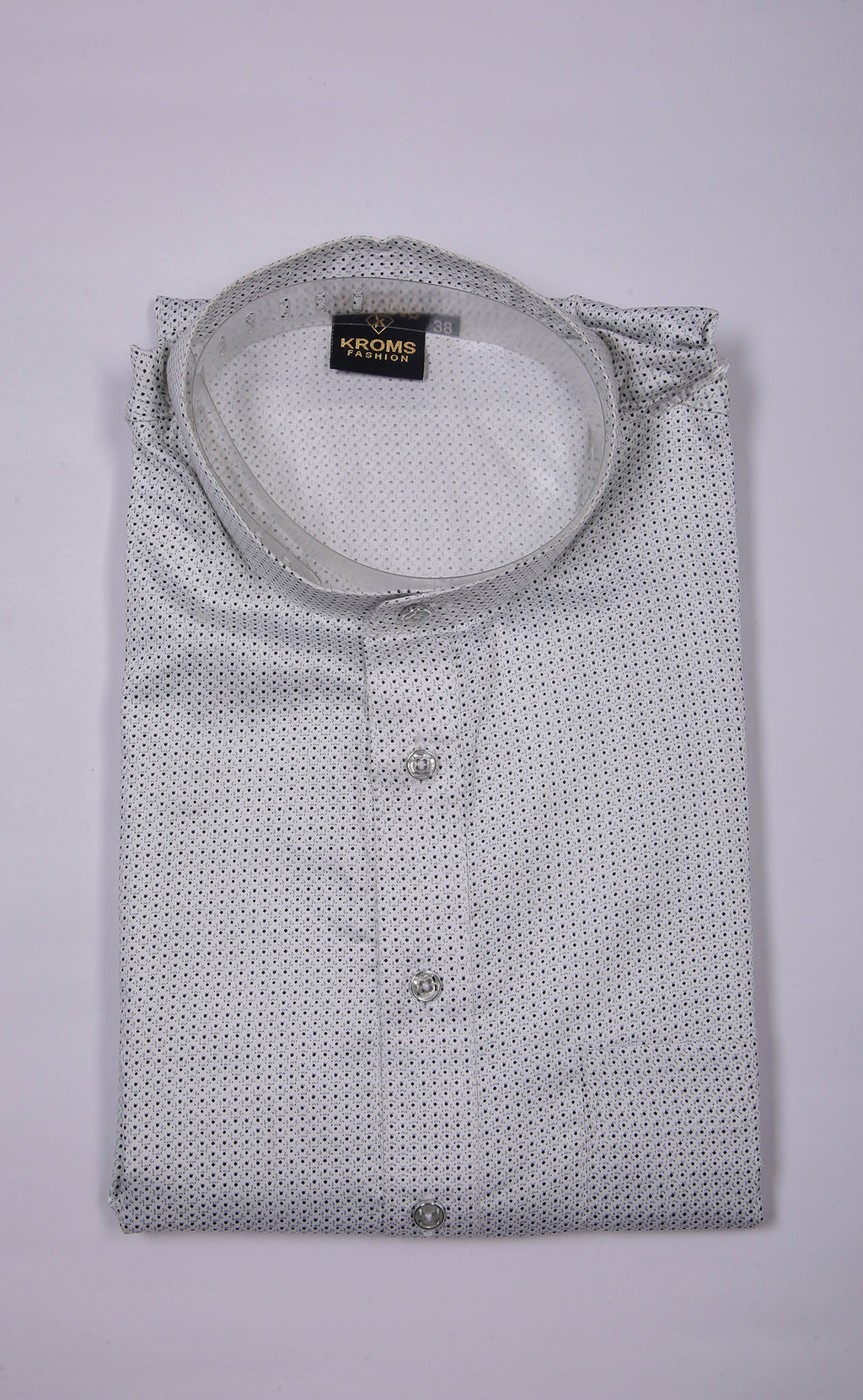 Kroms Fashion Men Kurta White Dotted kromsFashion