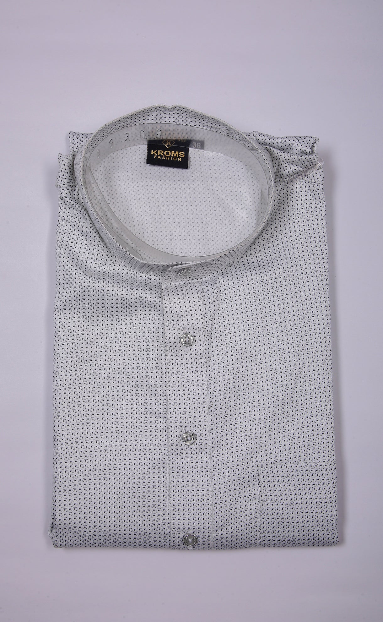 Kroms Fashion Men Kurta White Dotted kromsFashion
