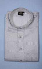Kroms Fashion Men Kurta White Dotted kromsFashion