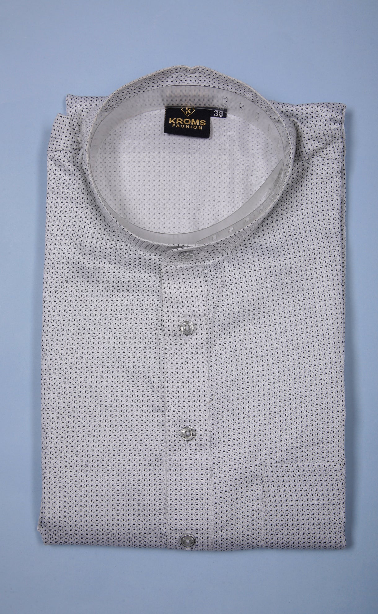 Kroms Fashion Men Kurta White Dotted kromsFashion