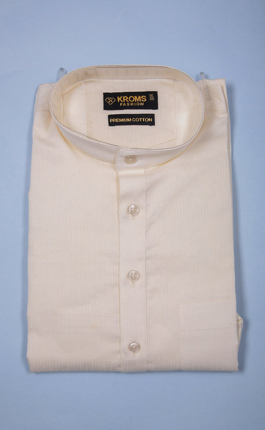 Kroms fashion men plain kurta Beige kromsFashion
