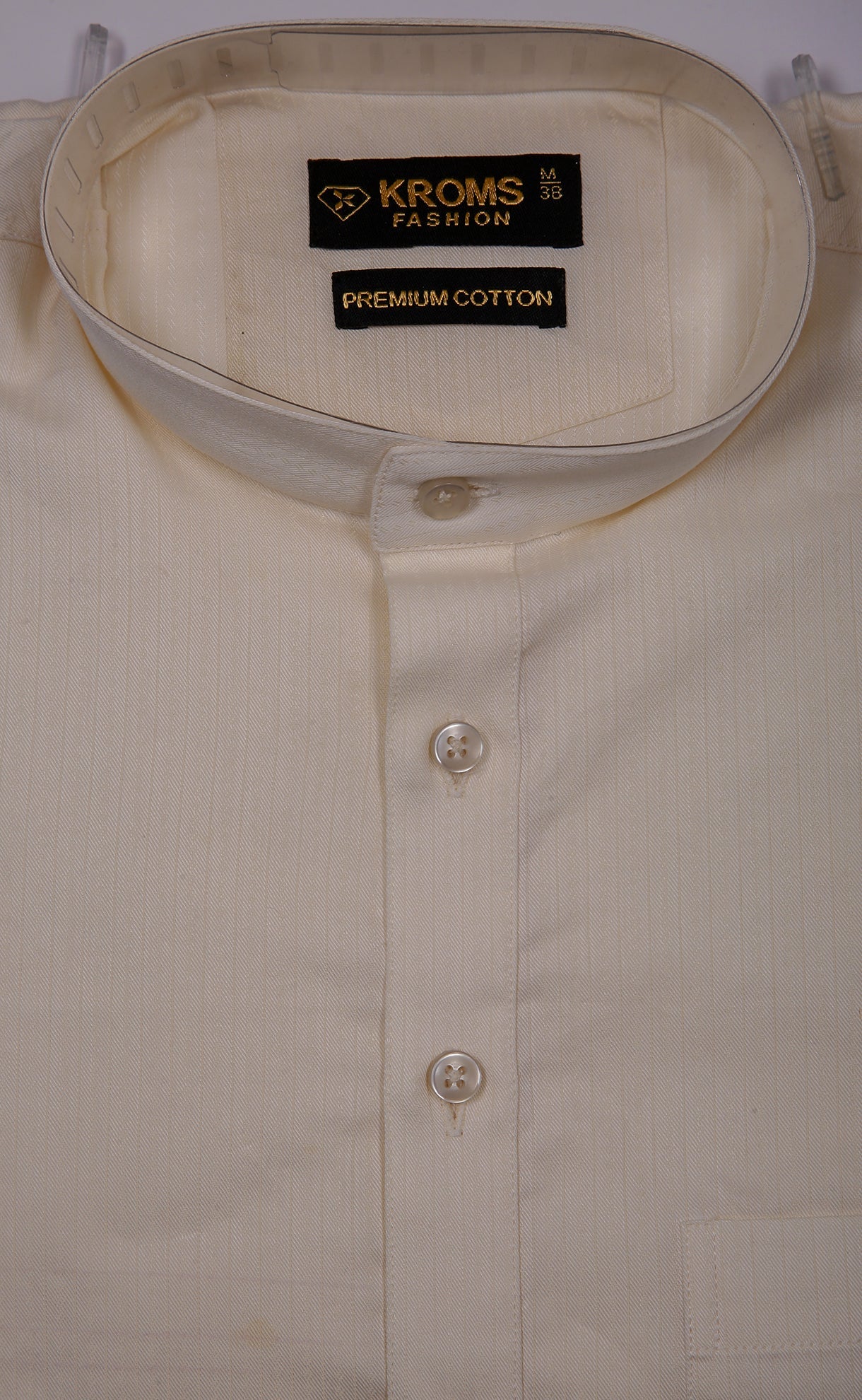 Kroms fashion men plain kurta Beige kromsFashion