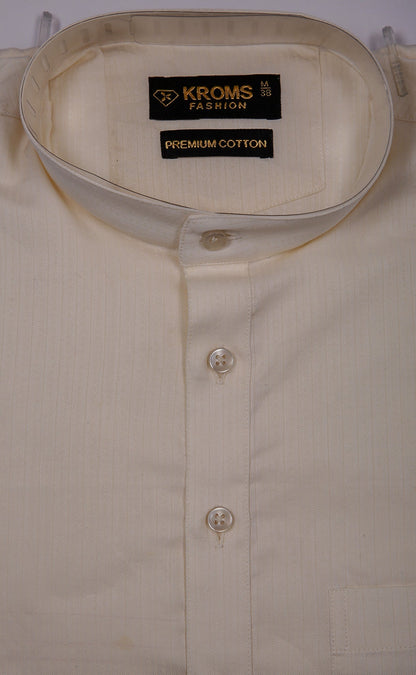 Kroms fashion men plain kurta Beige kromsFashion