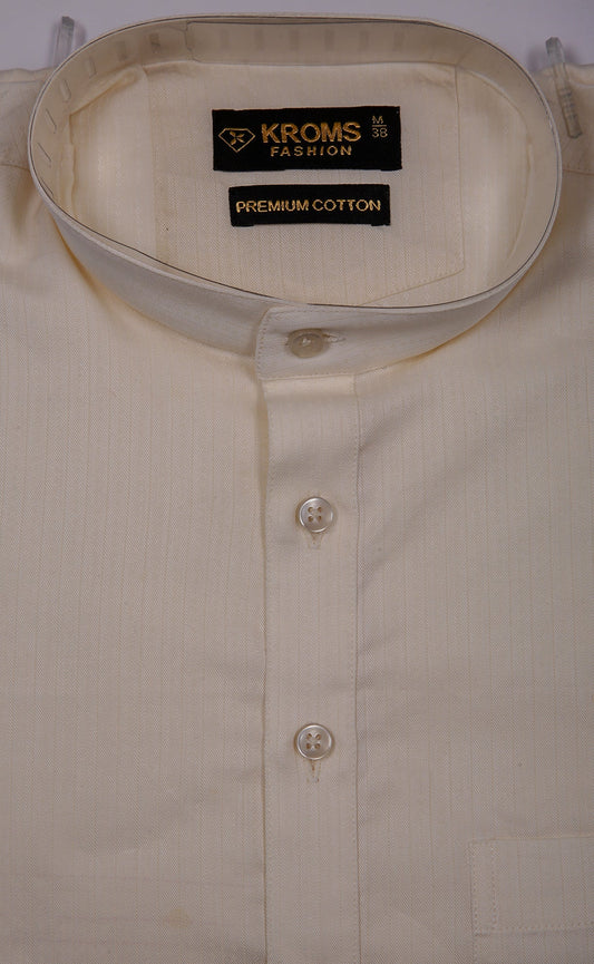 Kroms fashion men plain kurta Beige kromsFashion