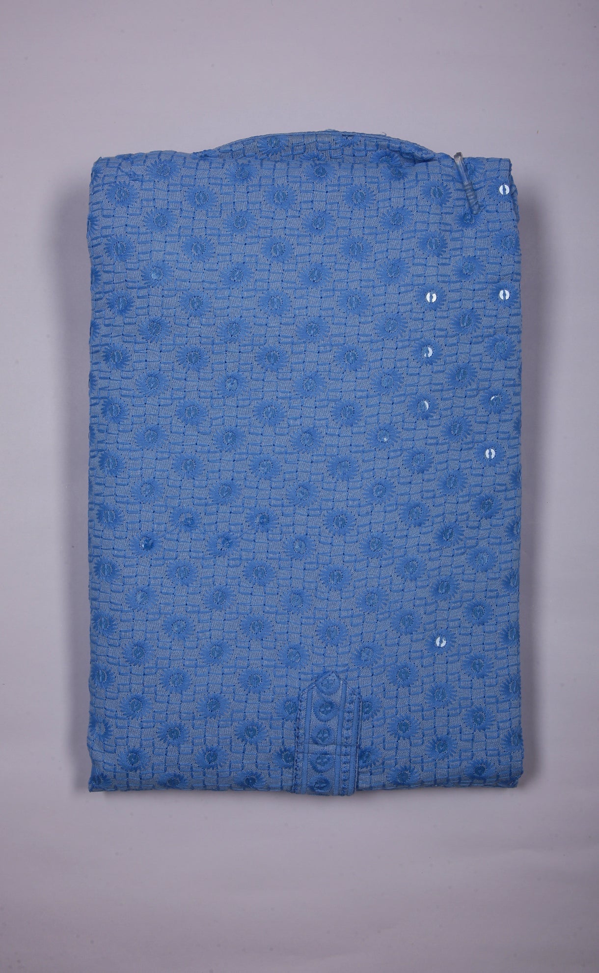 kroms fashion men sequin kurta Sky blue kroms fashion