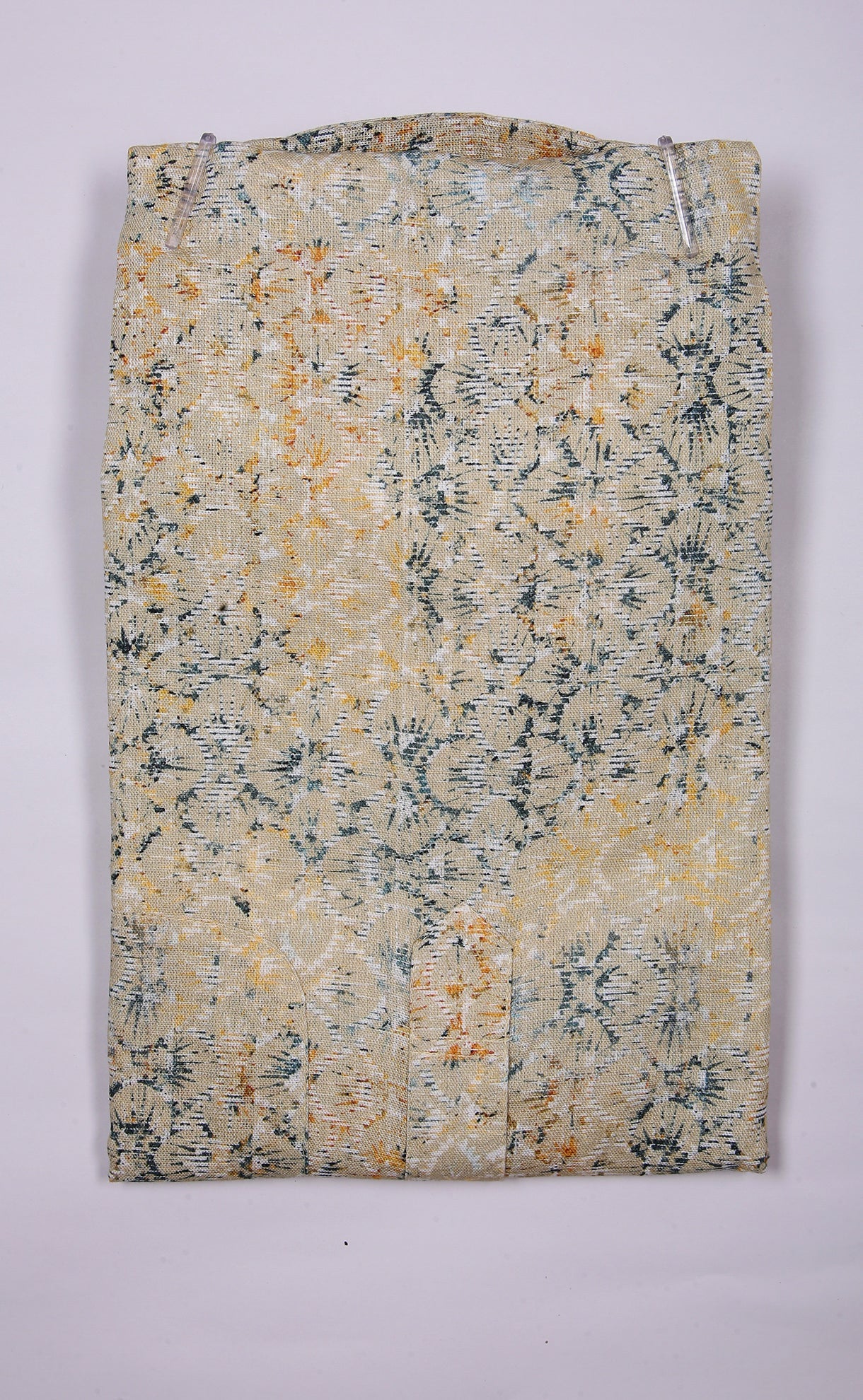 Kroms fashion men digital printed kurta sophisticated yellow and blue color cotton kurta kromsFashion