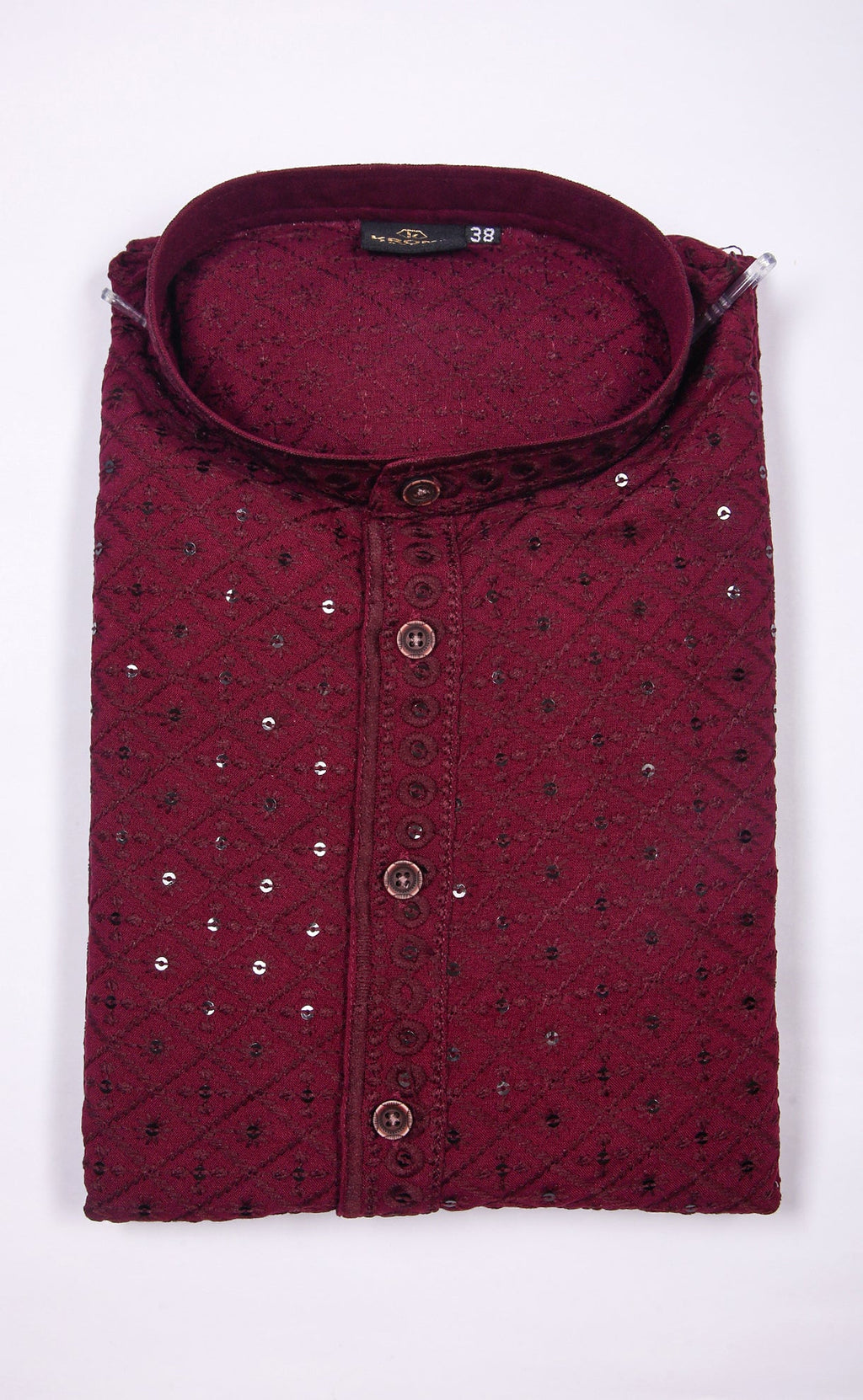 Kroms fasion men sequin kurta Wine kromsFashion