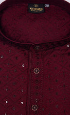 Kroms fasion men sequin kurta Wine kromsFashion