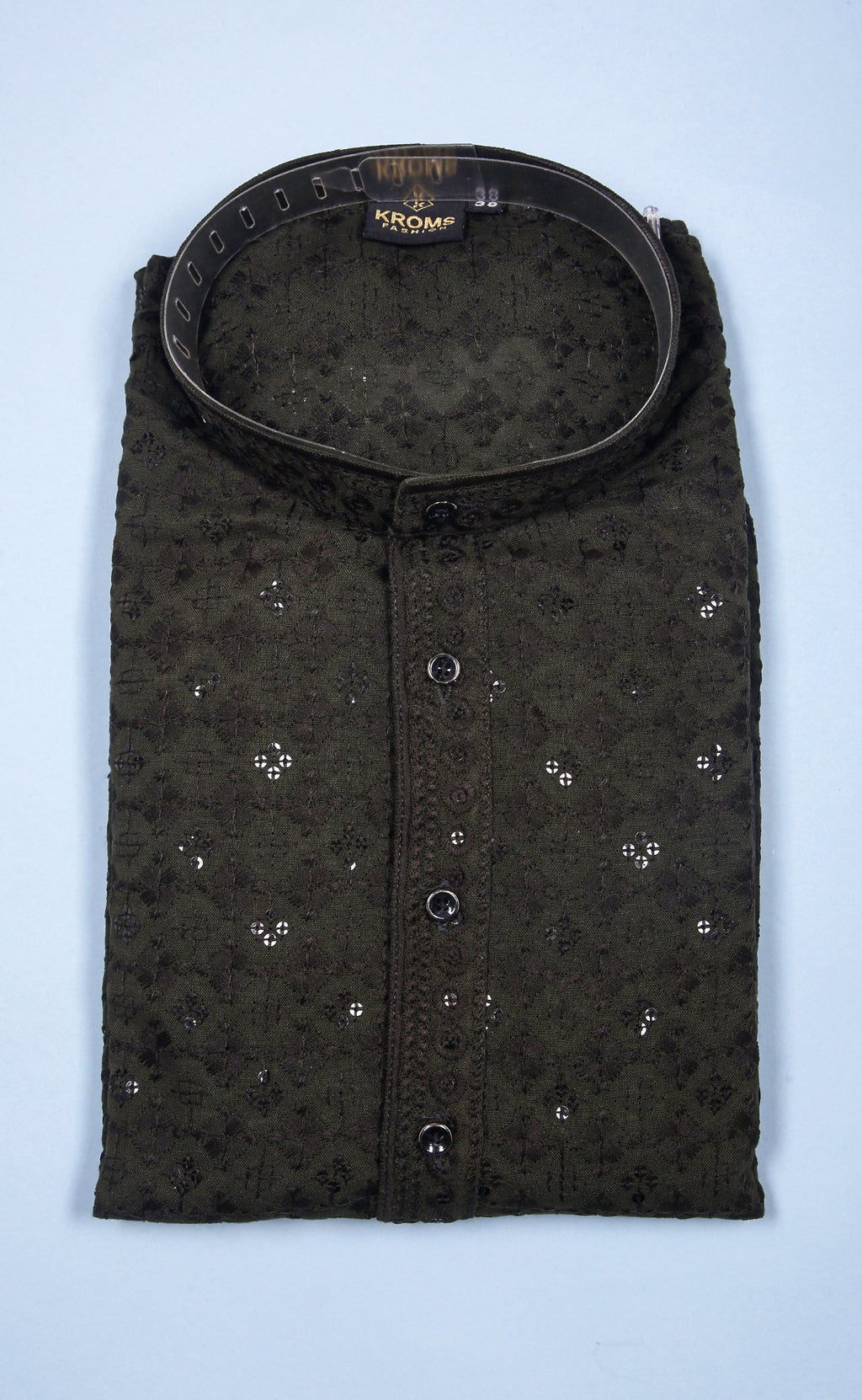 Kroms fashion men sequin kurta Mehandi kromsFashion