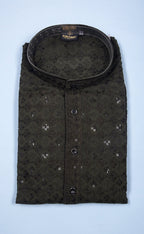 Kroms fashion men sequin kurta Mehandi kromsFashion