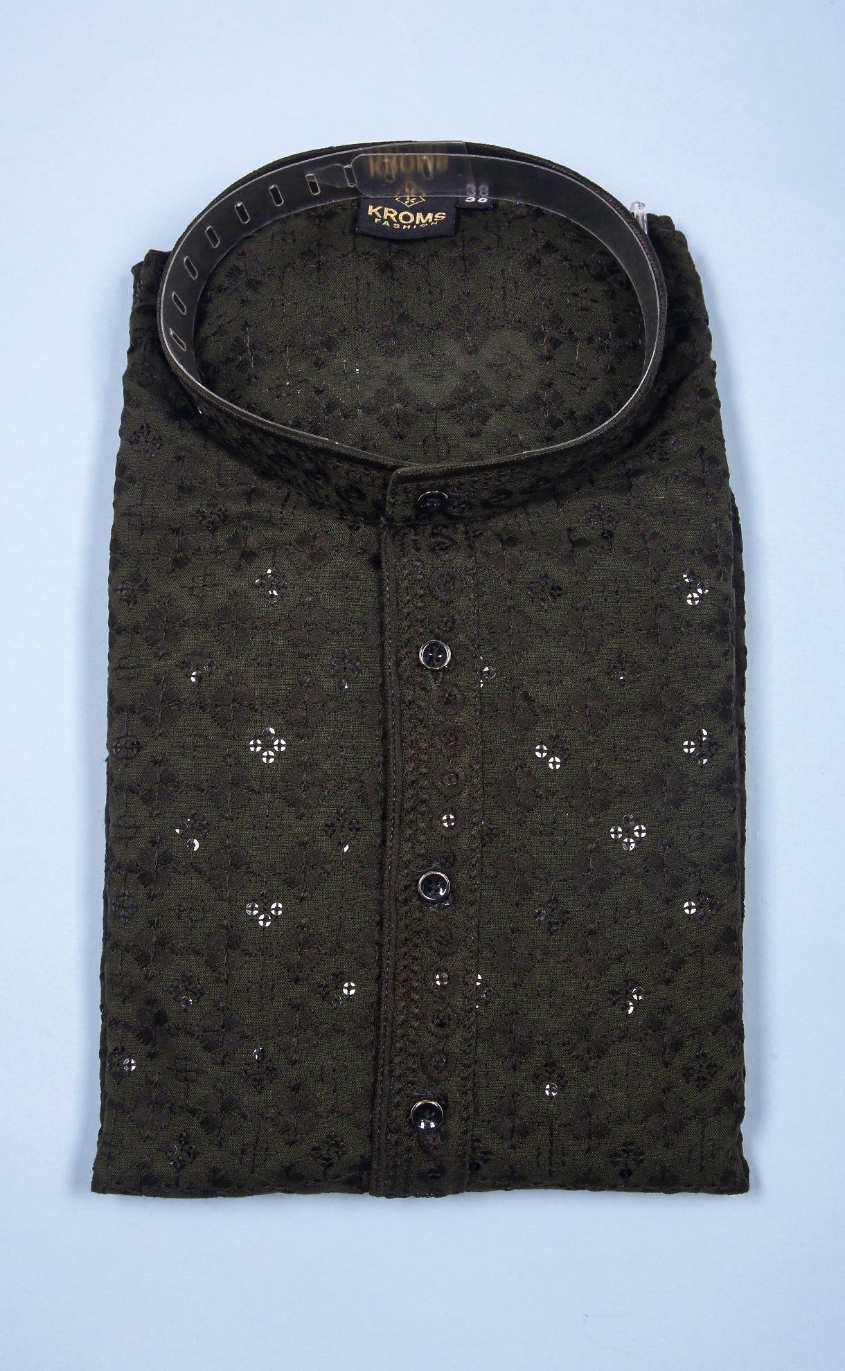 Kroms fashion men sequin kurta Mehandi kromsFashion
