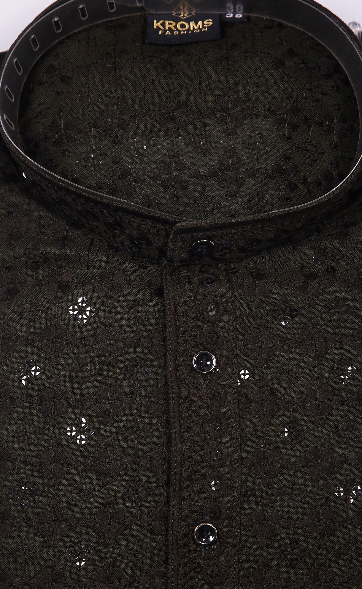 Kroms fashion men sequin kurta Mehandi kromsFashion