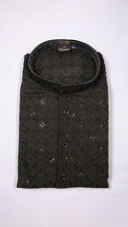 Kroms fashion men sequin kurta Mehandi kromsFashion