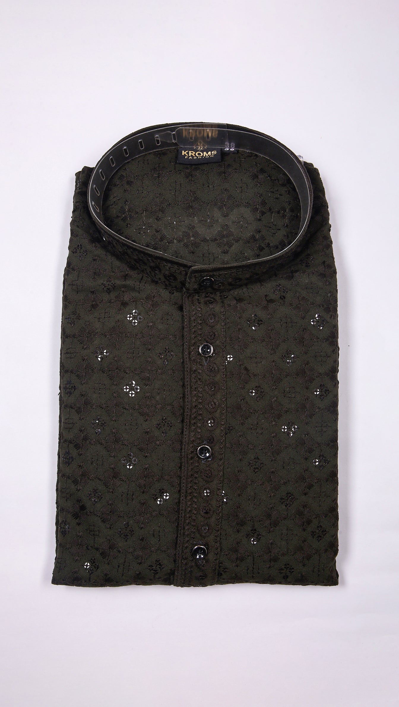 Kroms fashion men sequin kurta Mehandi kromsFashion