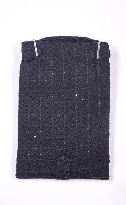 Kroms fashion men sequin kurta Black kromsFashion